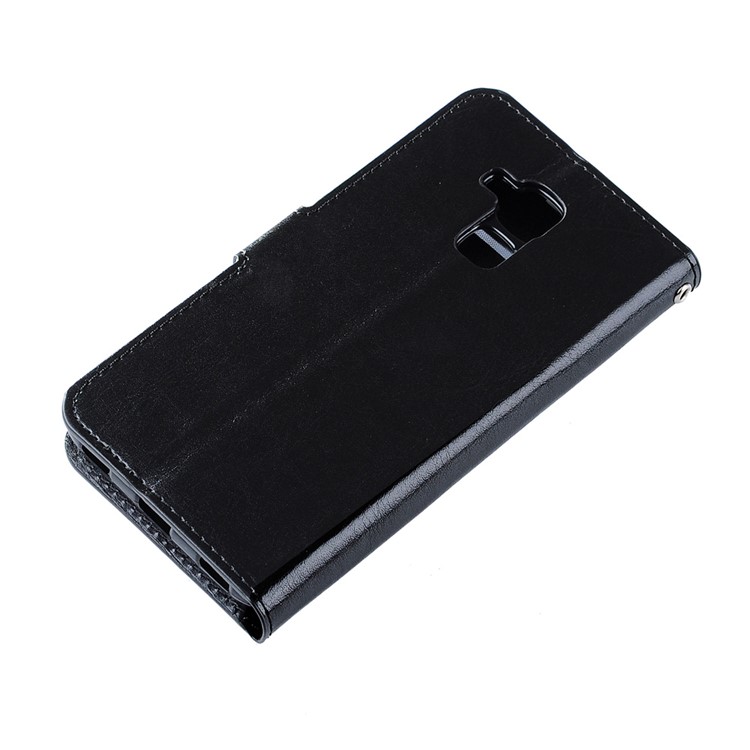 Crazy Horse Wallet Stand Leather Case for Huawei Honor 5C / GT3 with Hand Strap - Black-5