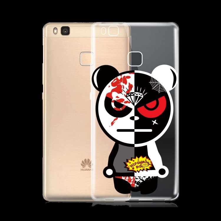 GD Cool Bear IMD TPU Clear Phone Cover for Huawei P9 Lite / G9 Lite - Red / Grey-1