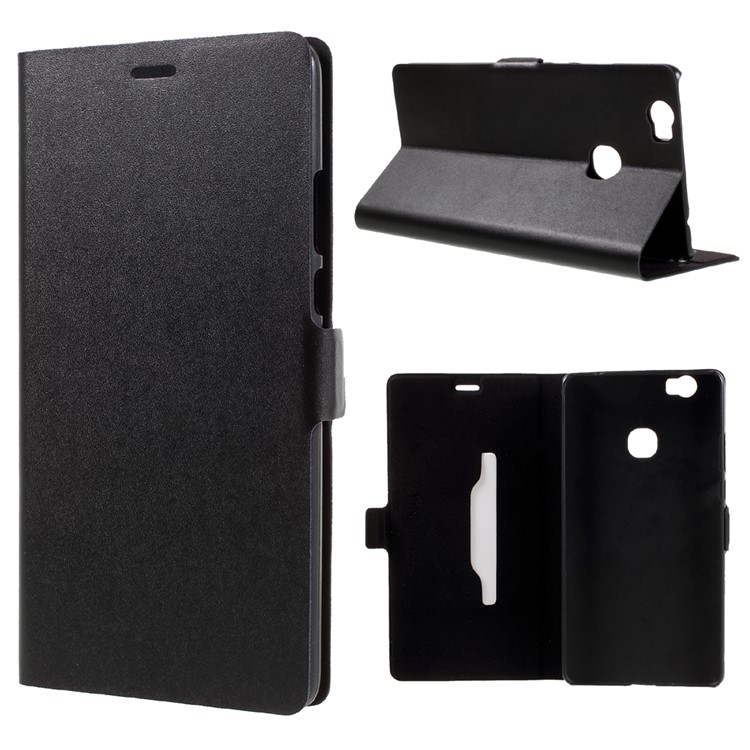 DOORMOON Genuine Leather Case with Card Holder for Huawei Honor Note 8 - Black-1