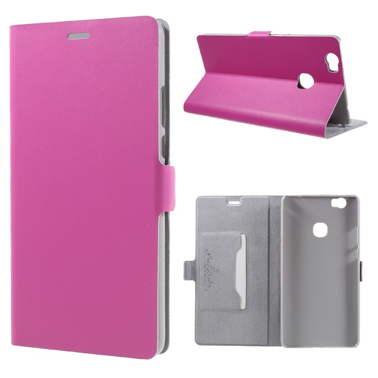 DOORMOON Genuine Leather Stand Case with Card Holder for Huawei Honor Note 8 - Rose-1