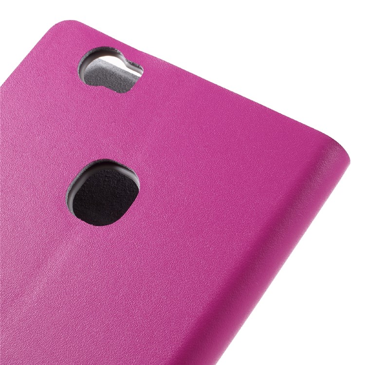 DOORMOON Genuine Leather Stand Case with Card Holder for Huawei Honor Note 8 - Rose-8