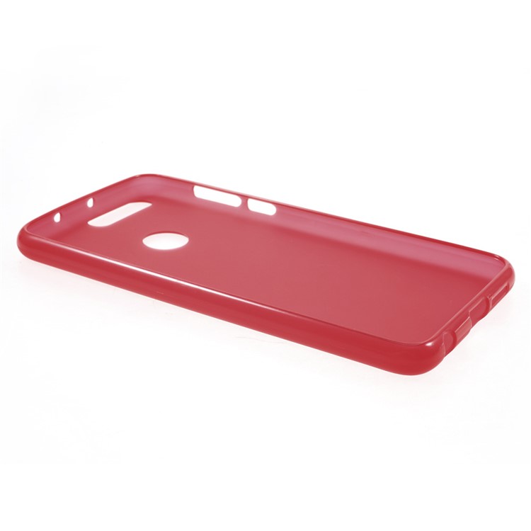 Frosted TPU Gel Cover Case for Huawei Honor 8 - Red-3