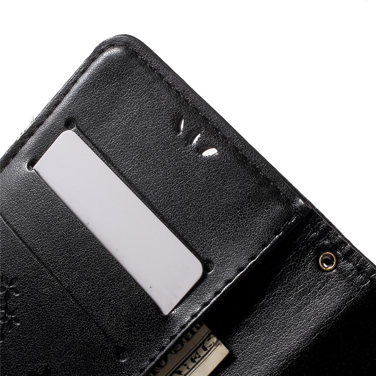 Butterfly Flowers Leather Wallet Case for Y5II / Y5 II - Black-6