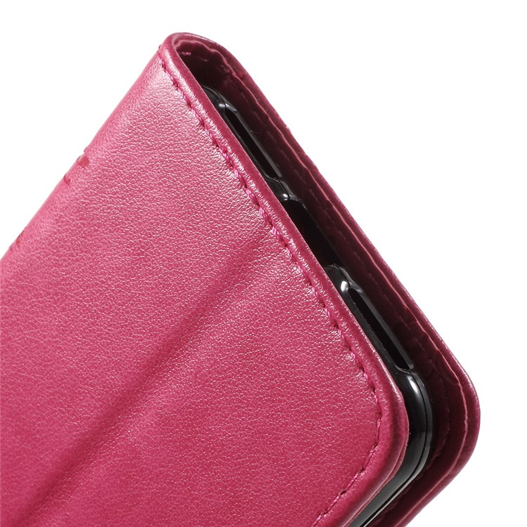 Butterfly Flowers Leather Wallet Case Cover for Y5II / Y5 II - Rose-8