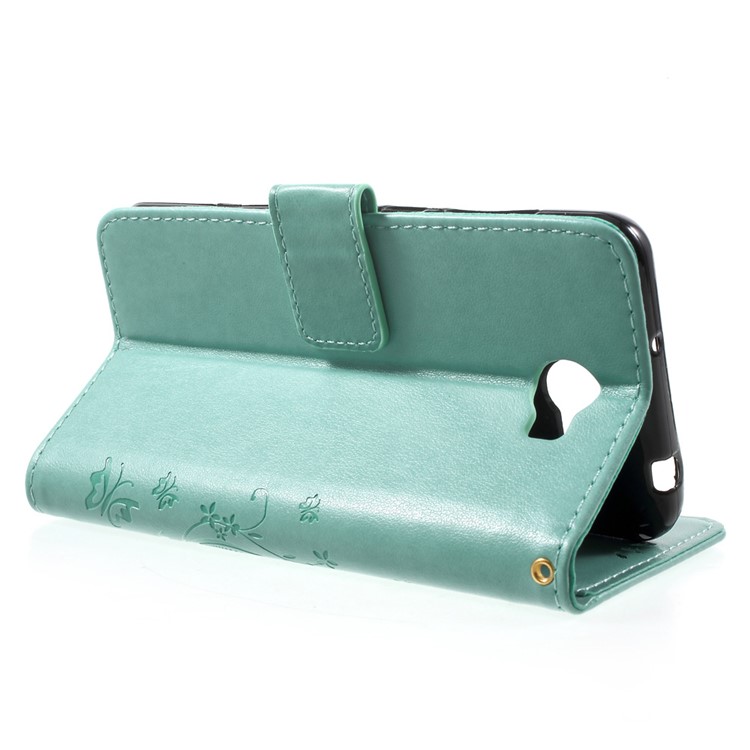 Butterfly Flowers PU Leather Wallet Case for Y5II / Y5 II - Baby Blue-3