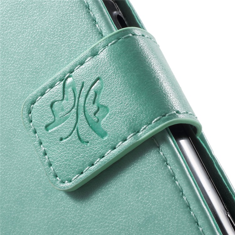 Butterfly Flowers PU Leather Wallet Case for Y5II / Y5 II - Baby Blue-7