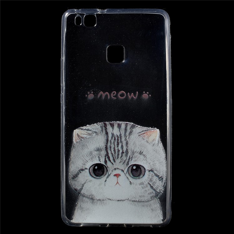 Patterned IMD TPU Back Protective Cover for Huawei P9 Lite / G9 Lite - Adorable Cat-1