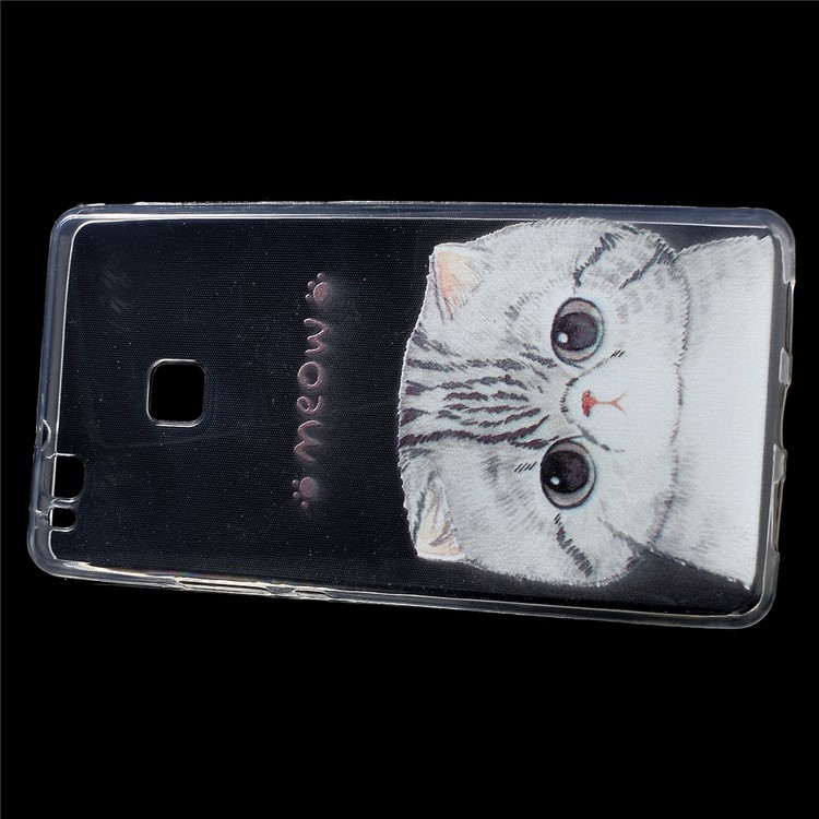 Patterned IMD TPU Back Protective Cover for Huawei P9 Lite / G9 Lite - Adorable Cat-2