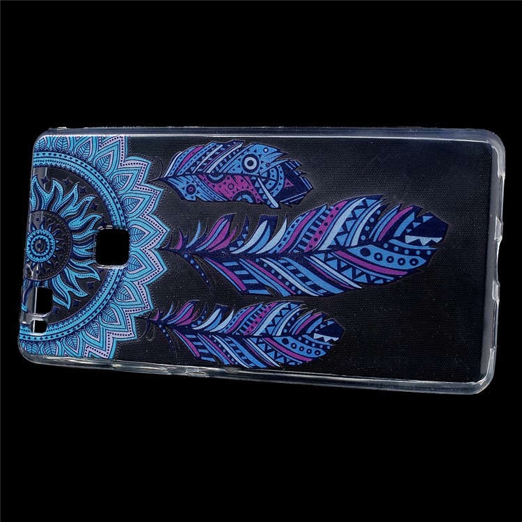 Patterned IMD TPU Flexible Phone Cover for Huawei P9 Lite / G9 Lite - Feather Dream Catcher-2
