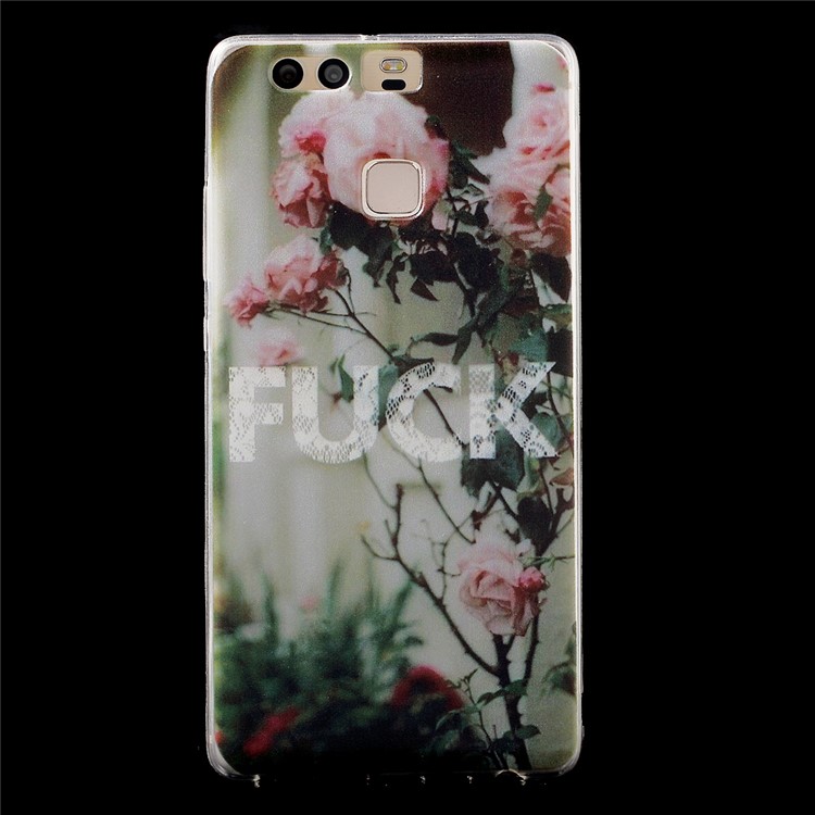 IMD Patterned TPU Gel Back Phone Shell for Huawei P9 - Blooming Flower-1
