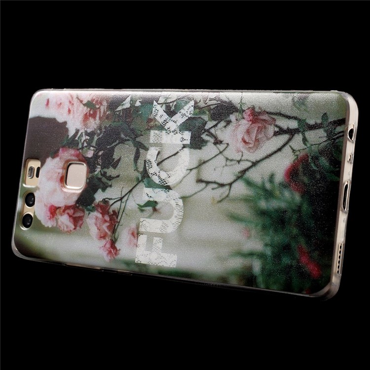 IMD Patterned TPU Gel Back Phone Shell for Huawei P9 - Blooming Flower-4