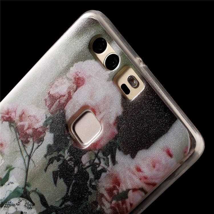 IMD Patterned TPU Gel Back Phone Shell for Huawei P9 - Blooming Flower-7