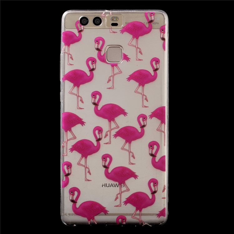 Patterned IMD TPU Soft Back Phone Cover for Huawei P9 - Birds-1