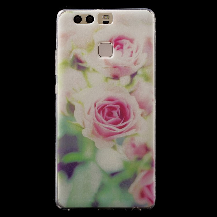 Pattern Printing IMD TPU Back Phone Shell for Huawei P9 - Pretty Flower-1
