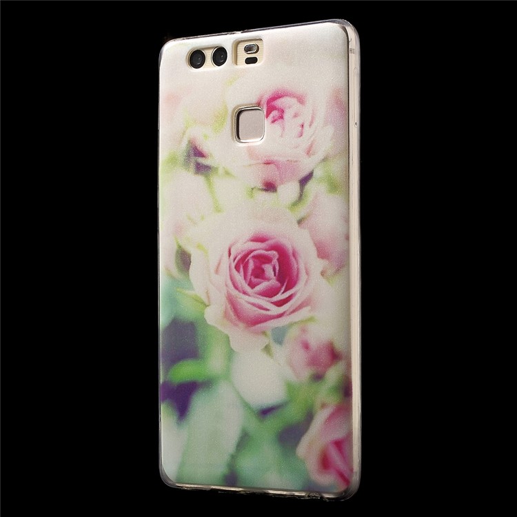 Pattern Printing IMD TPU Back Phone Shell for Huawei P9 - Pretty Flower-3