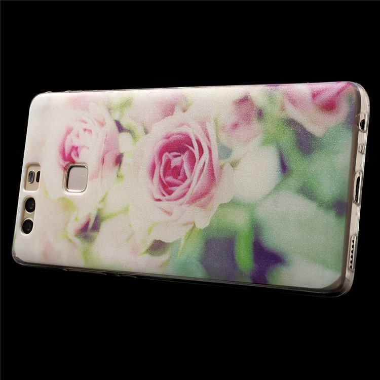 Pattern Printing IMD TPU Back Phone Shell for Huawei P9 - Pretty Flower-4