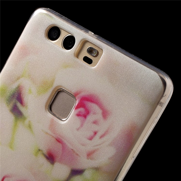 Pattern Printing IMD TPU Back Phone Shell for Huawei P9 - Pretty Flower-7