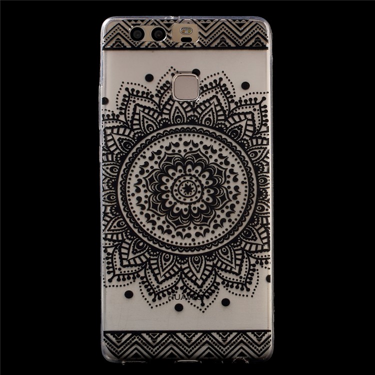 Patterned IMD TPU Gel Back Cover for Huawei P9 - Mandala Flower-1