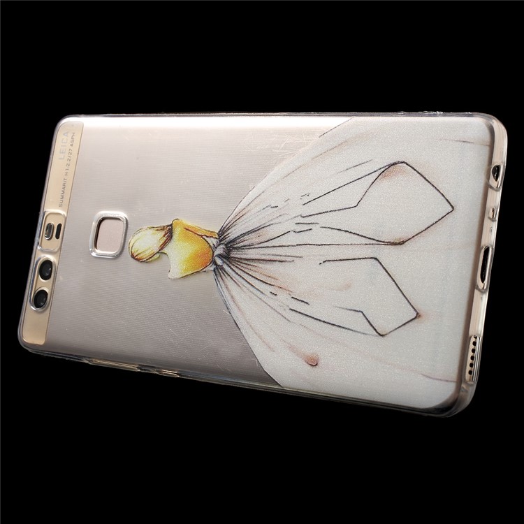 IMD TPU Gel Patterned Back Shield Shell for Huawei P9 - Elegant Lady-4