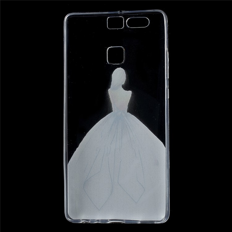 IMD TPU Gel Patterned Back Shield Shell for Huawei P9 - Elegant Lady-5