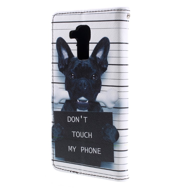 Patterned Leather Cover for Huawei Honor 5c / GT3 - Dog and Dot Not Touch My Phone-2