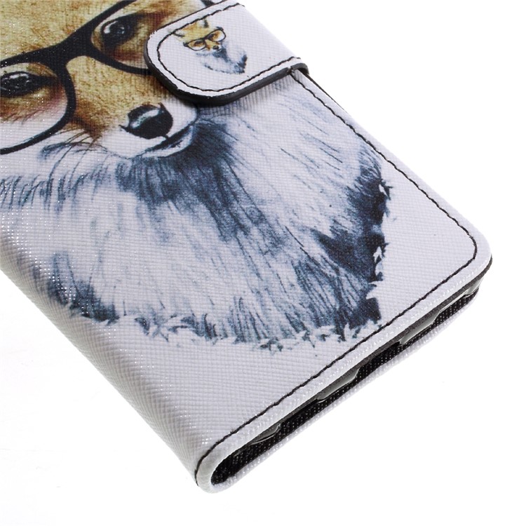 Patterned Leather Case Card Holder for Huawei Honor 5c / GT3 - Fox Wearing Glasses-8