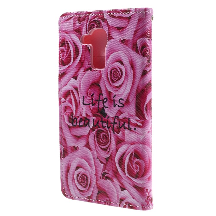 Magnetic Flip Leather Case Cover for Huawei Honor 5c / GT3 - Pretty Roses-2