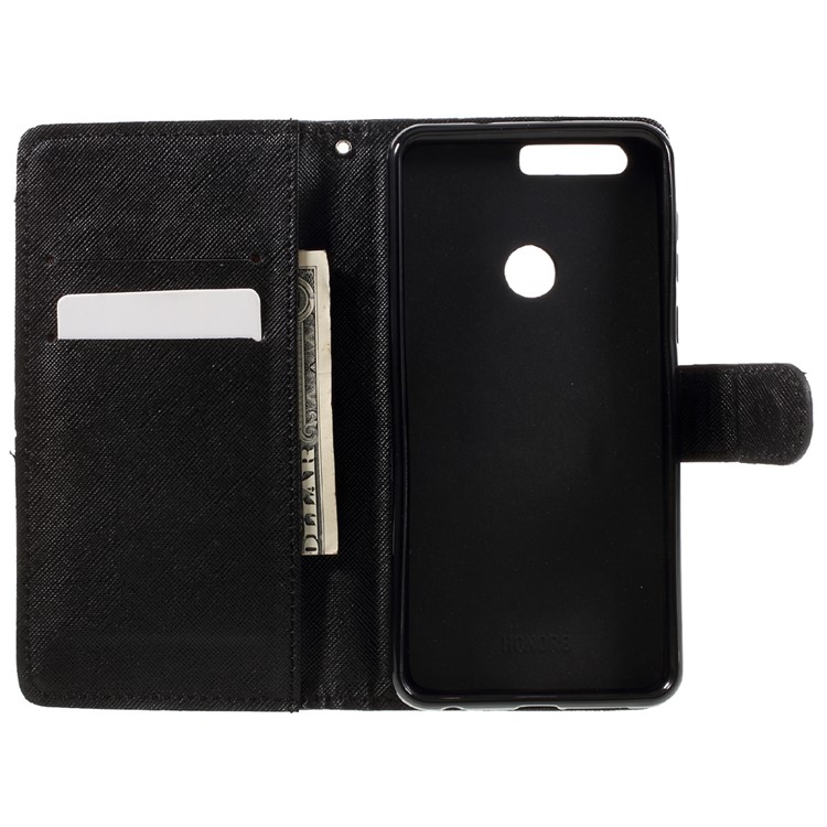 Patterned Leather Flip Cover for Huawei Honor 8 - Dog and Dot Not Touch My Phone-6