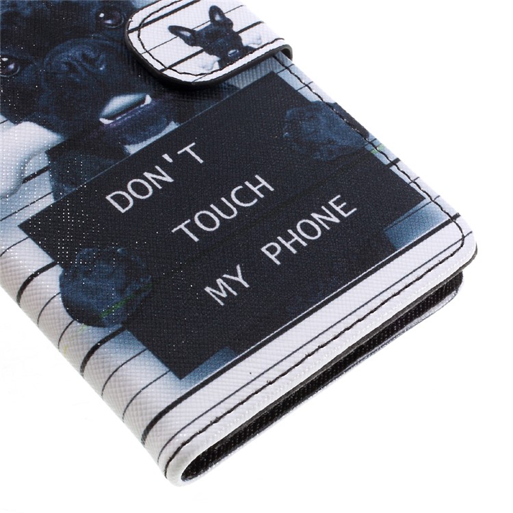 Patterned Leather Flip Cover for Huawei Honor 8 - Dog and Dot Not Touch My Phone-8