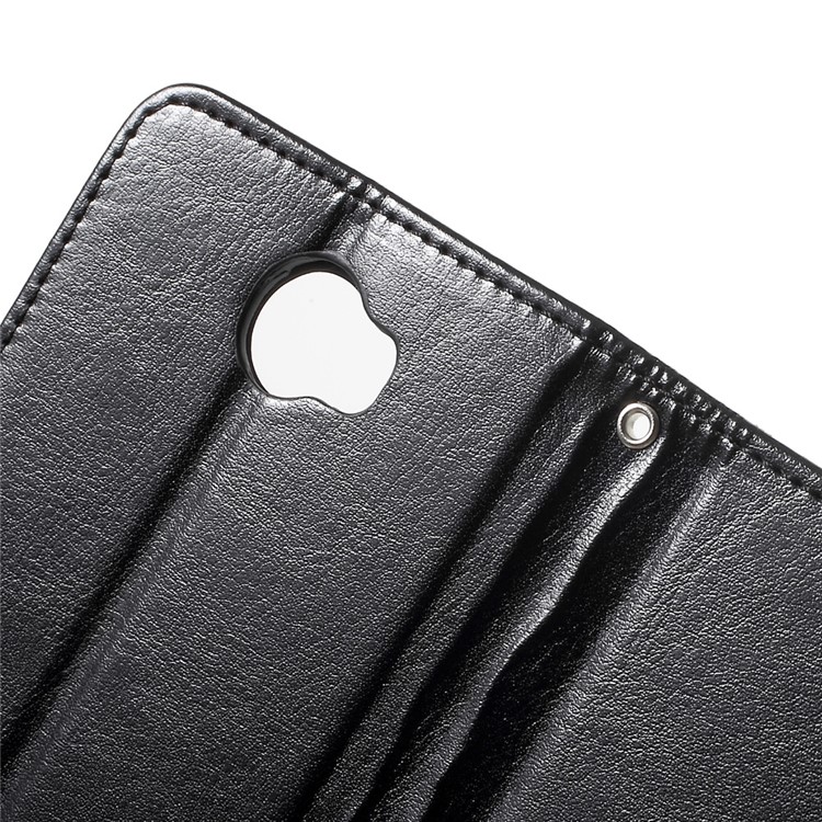 Durable Leather Wallet Stand Case for Huawei Y5II / Y5 II / Honor 5 - Black-7
