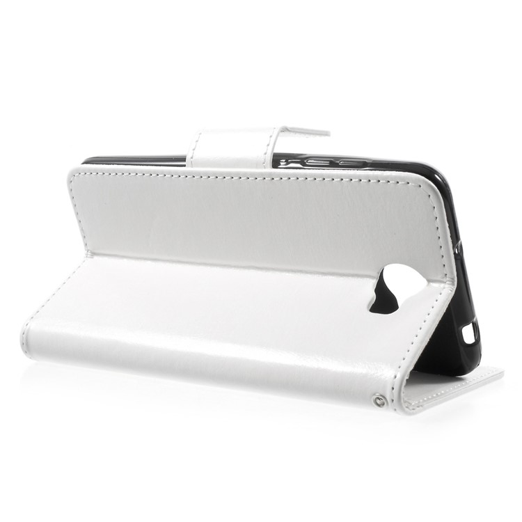 Durable Leather Wallet Stand Cover for Huawei Y5II / Y5 II / Honor 5 - White-3