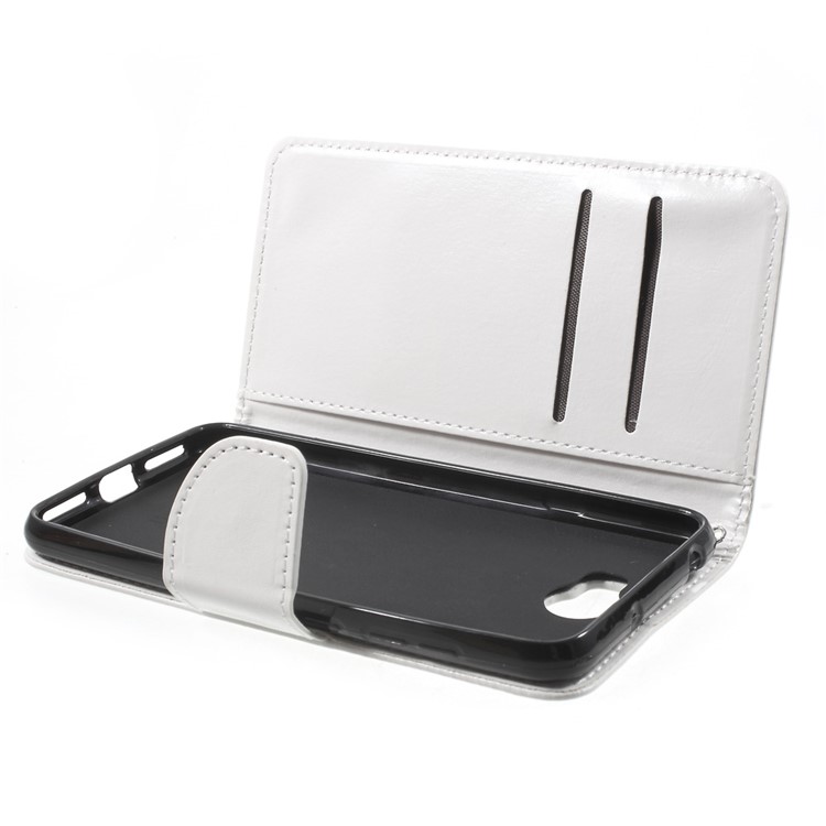 Durable Leather Wallet Stand Cover for Huawei Y5II / Y5 II / Honor 5 - White-5