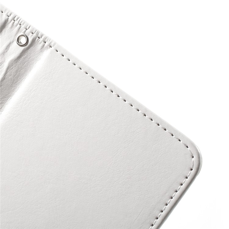 Durable Leather Wallet Stand Cover for Huawei Y5II / Y5 II / Honor 5 - White-6