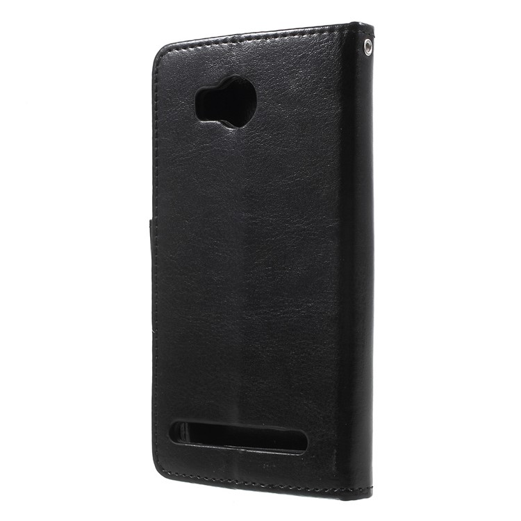 Protective Wallet Stand Leather Case for Huawei Huawei Y3II / Y3 II - Black-2