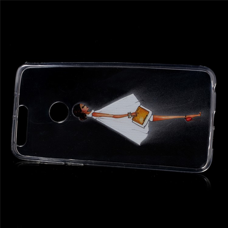 Patterned Ultra-thin TPU Gel Back Shield Shell for Huawei Honor 8 - Fashion Lady-2
