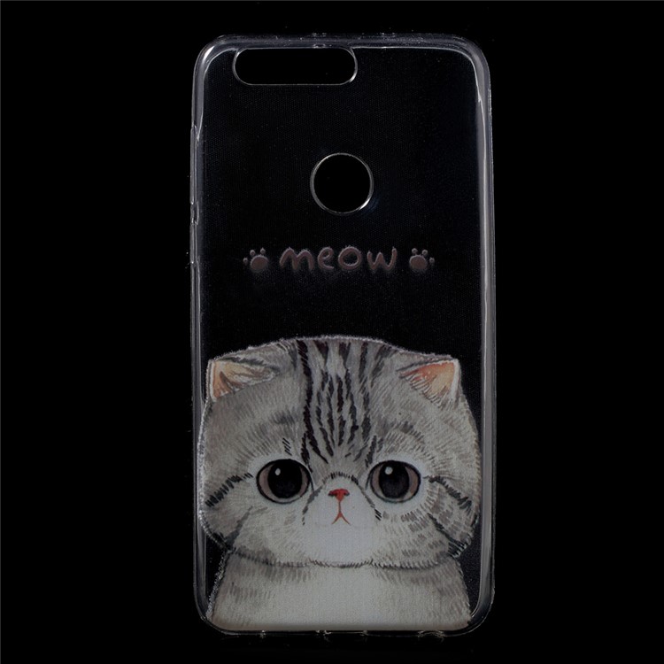 Patterned TPU Ultra-thin Gel Back Cover for Huawei Honor 8 - Adorable Cat-1