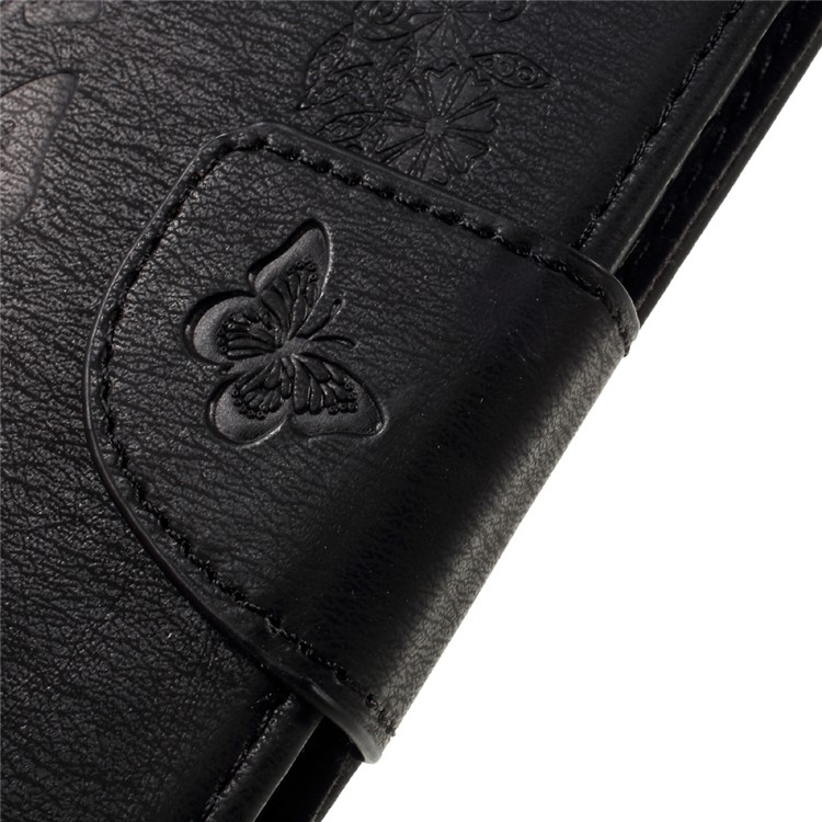 Imprinted Leather Wallet Stand Case for Huawei Honor 8 - Black-10