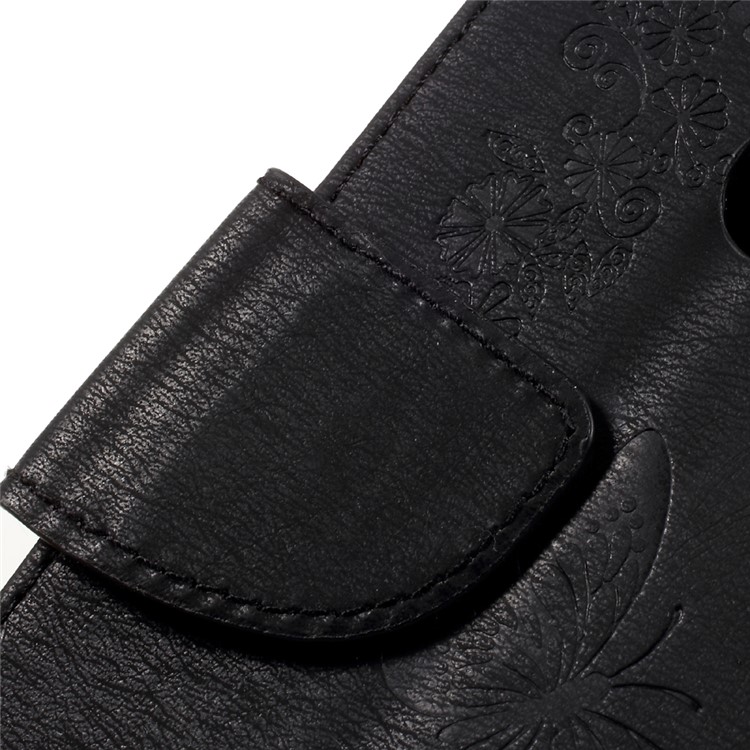 Imprinted Leather Wallet Stand Case for Huawei Honor 8 - Black-11