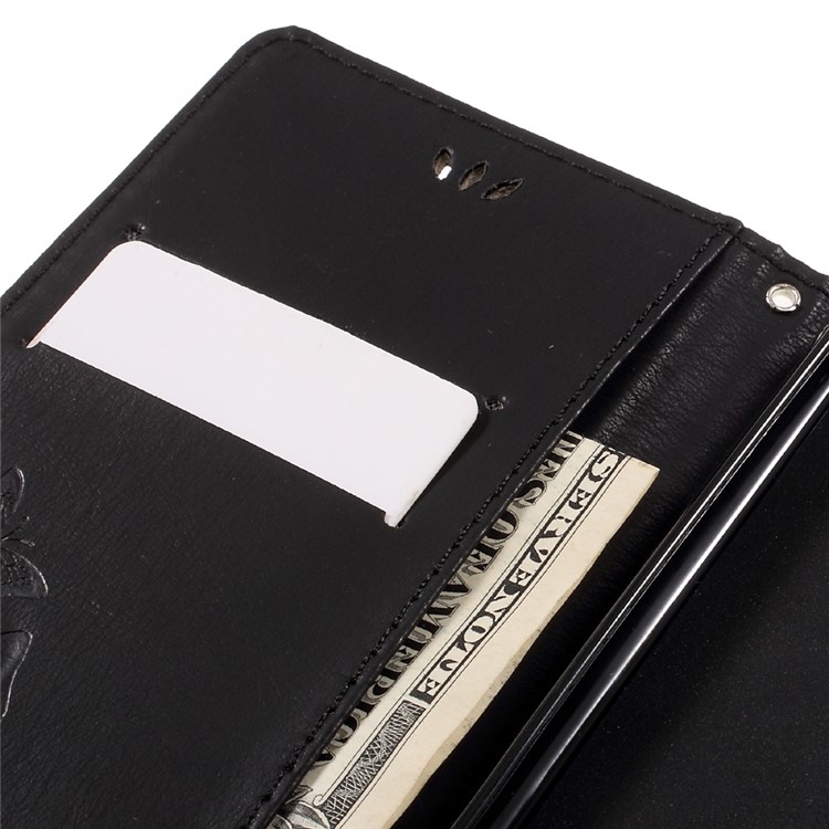 Imprinted Leather Wallet Stand Case for Huawei Honor 8 - Black-12