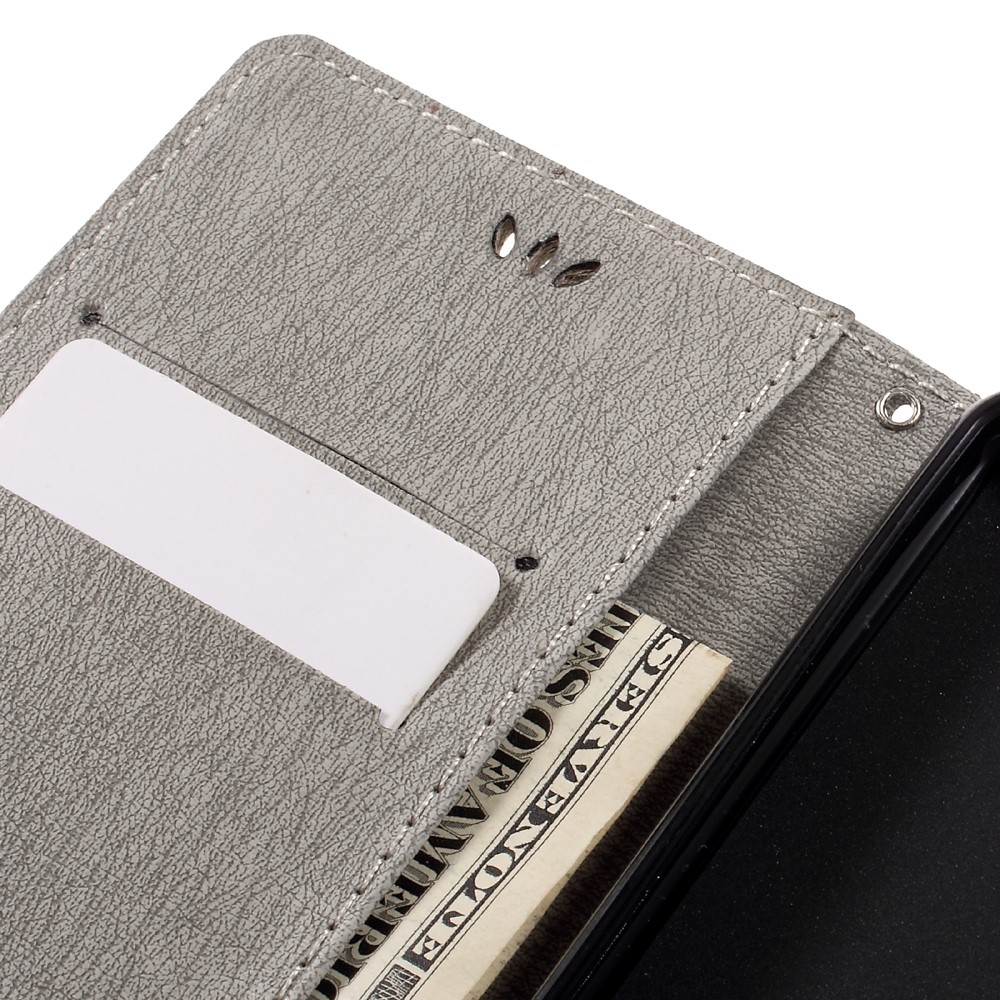 Imprinted Leather Wallet Stand Cover for Huawei Honor 8 - Black-12