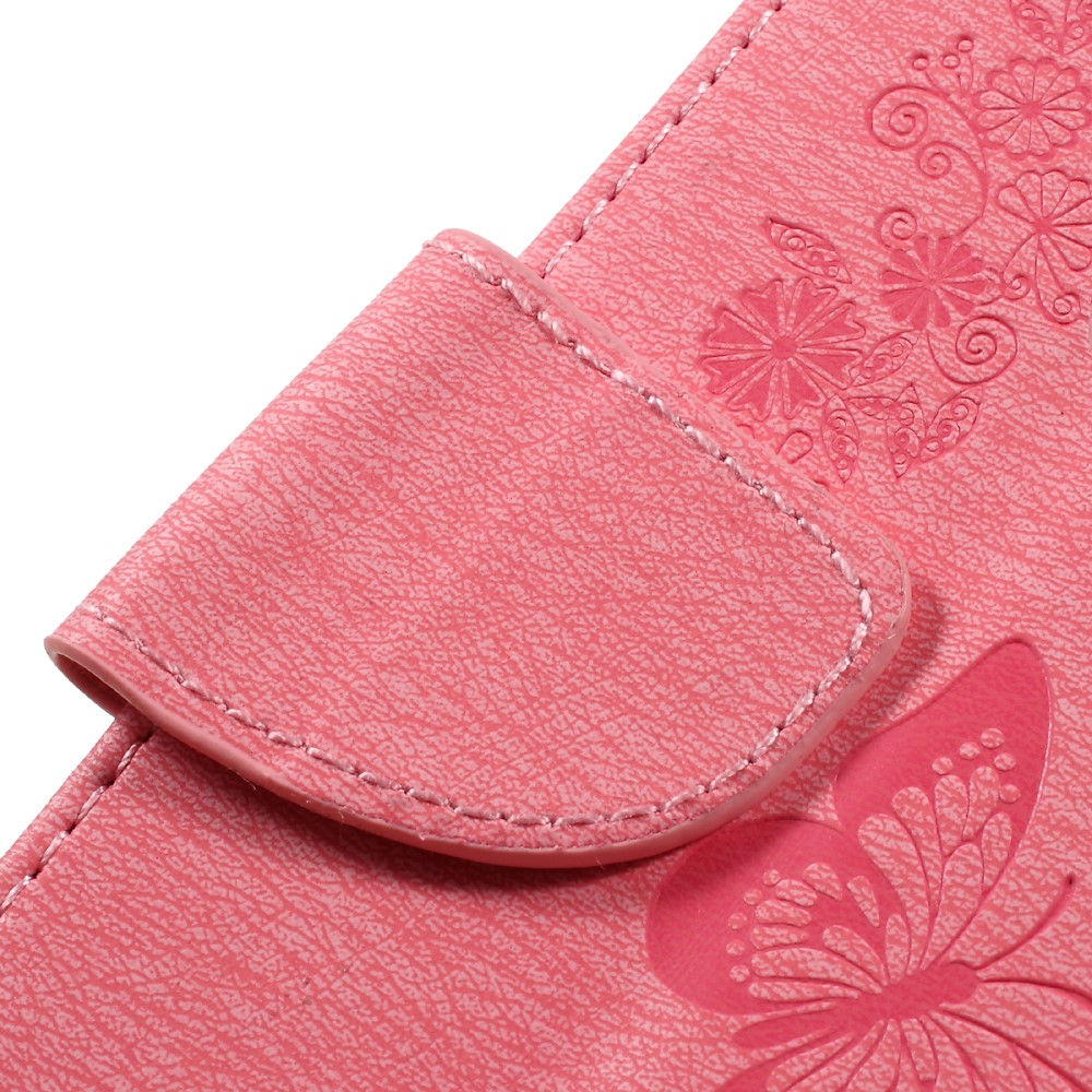 Imprinted Leather Wallet Phone Case for Huawei Honor 8 - Pink-10