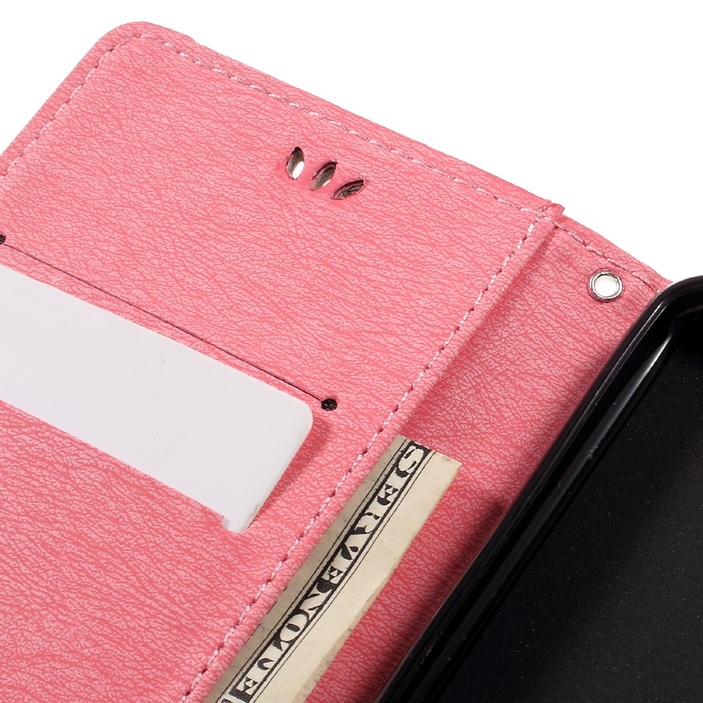 Imprinted Leather Wallet Phone Case for Huawei Honor 8 - Pink-11