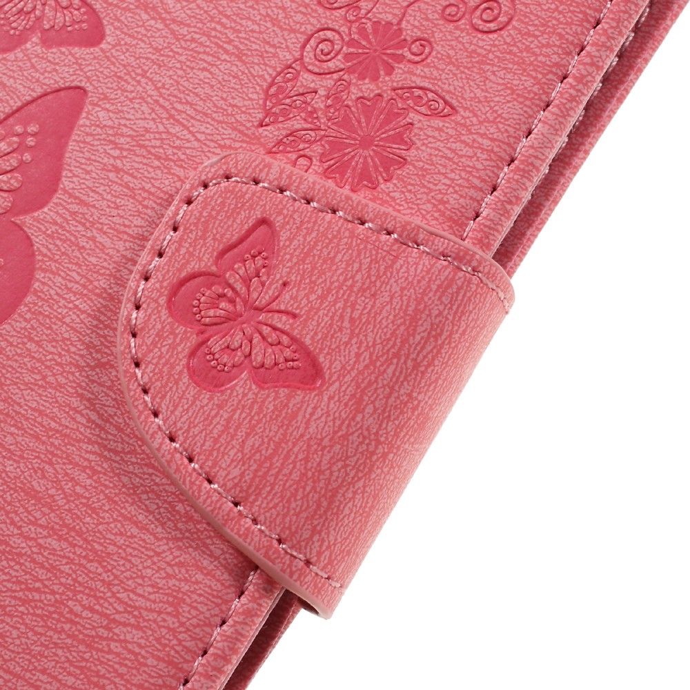 Imprinted Leather Wallet Phone Case for Huawei Honor 8 - Pink-9
