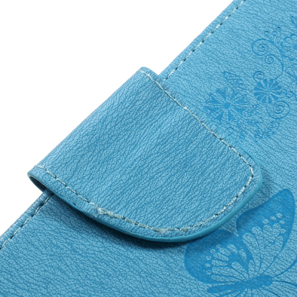 Imprinted Leather Wallet Phone Cover for Huawei Honor 8 - Blue-11
