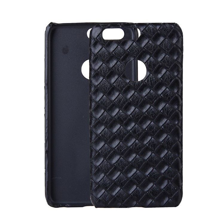 Leather Coated Hard Plastic Phone Shell for Huawei Honor 8 - Woven Pattern-1