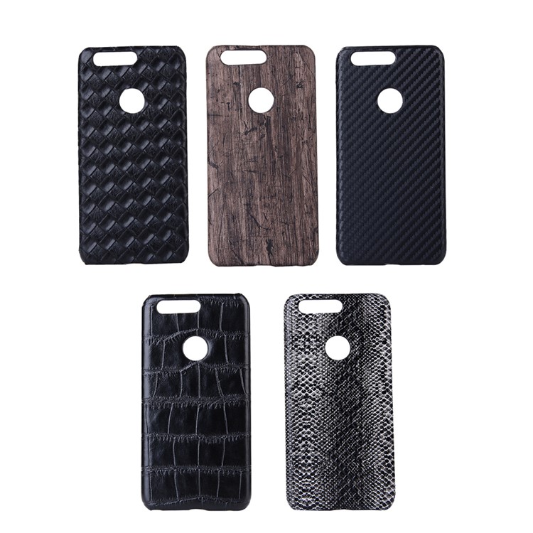 Leather Coated Hard Plastic Phone Shell for Huawei Honor 8 - Woven Pattern-5
