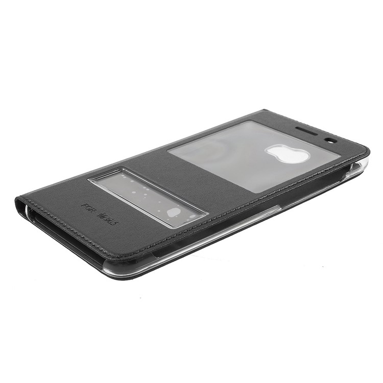 Dual View Window Flip Leather Case for Huawei Honor Y5II / Y5 II / Honor 5 - Black-4