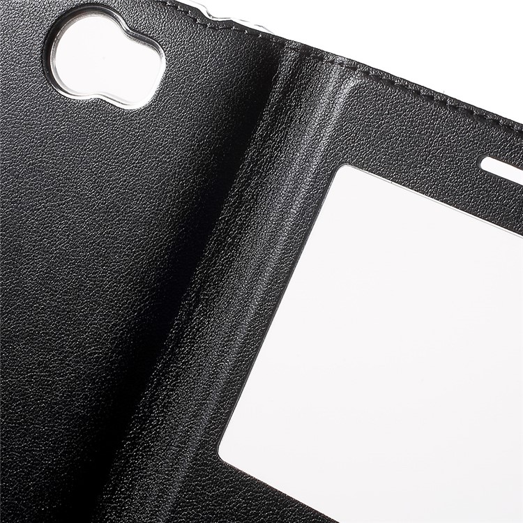 Dual View Window Flip Leather Case for Huawei Honor Y5II / Y5 II / Honor 5 - Black-7