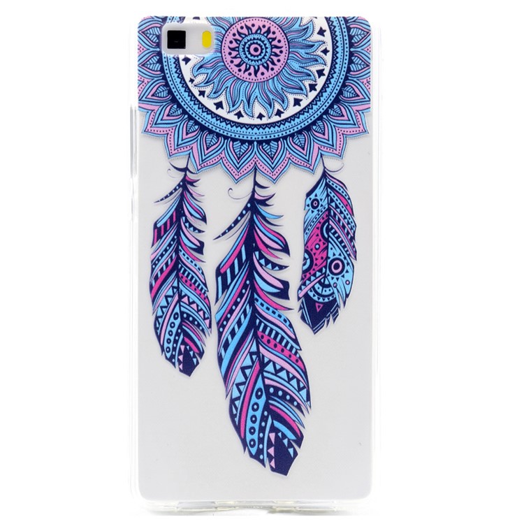 Soft TPU Patterned Case Cover for Huawei Ascend P8 Lite - Tribal Dream Catcher-1