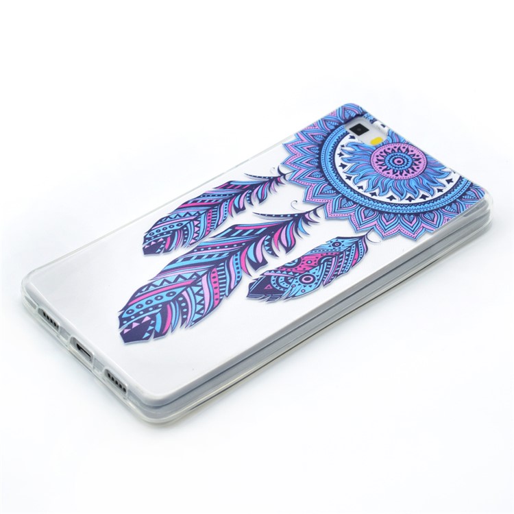 Soft TPU Patterned Case Cover for Huawei Ascend P8 Lite - Tribal Dream Catcher-2